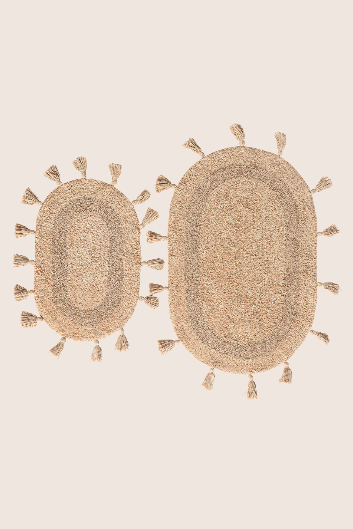 Hana 2’li Takım Banyo Paspası %100 Pamuk 40x60 + 60x90 Bej