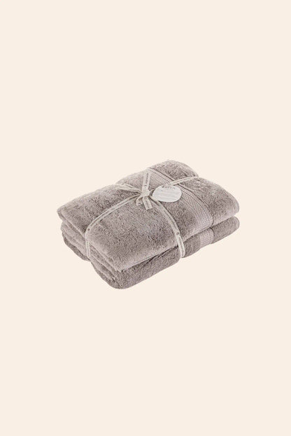 Mısır %100 Mısır Pamuğu  Havlu Seti Burnt Grey