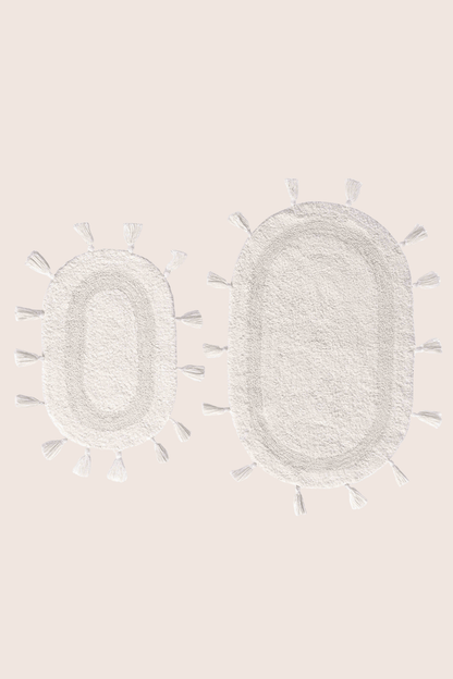 Hana 2’li Takım Banyo Paspası %100 Pamuk 40x60 + 60x90 Ekru