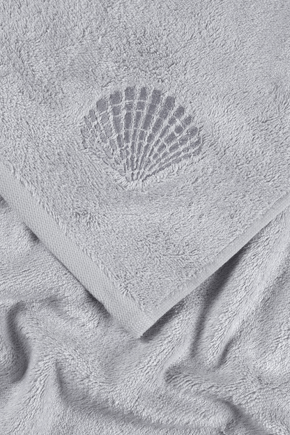 Sedef Bambu Nakışlı El Havlusu 50x90 cm Gri