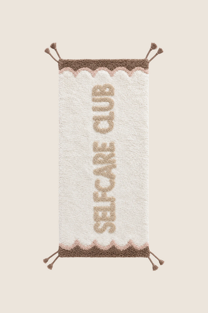 Selfcare Club Tekli %100 Pamuk Banyo Paspası 50x120 Cm Kum Beji/Brownie Kahve