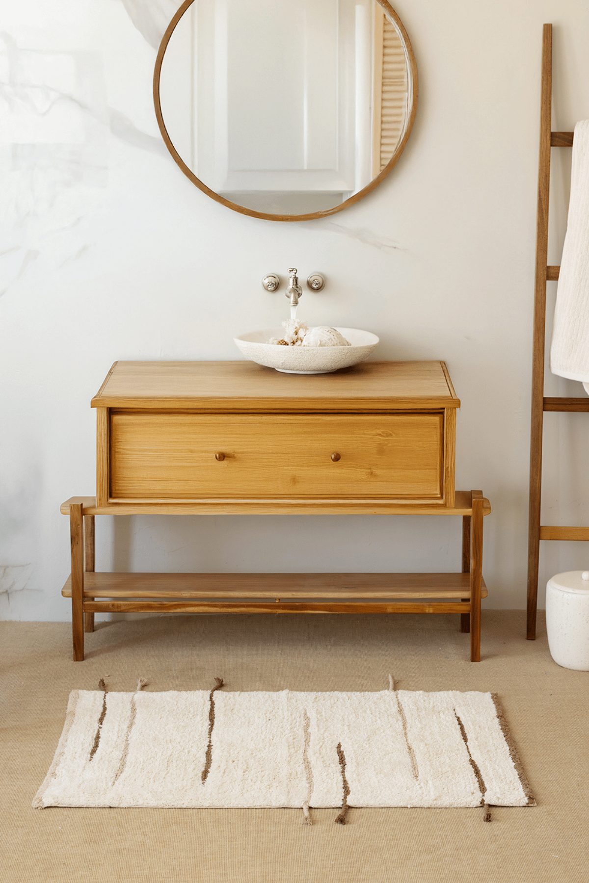 Earth Tekli Banyo Paspası %100 Pamuk 60x100 cm Kahverengi