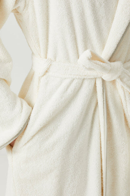 Allesi 100% Cotton Bathrobe Set Ecru
