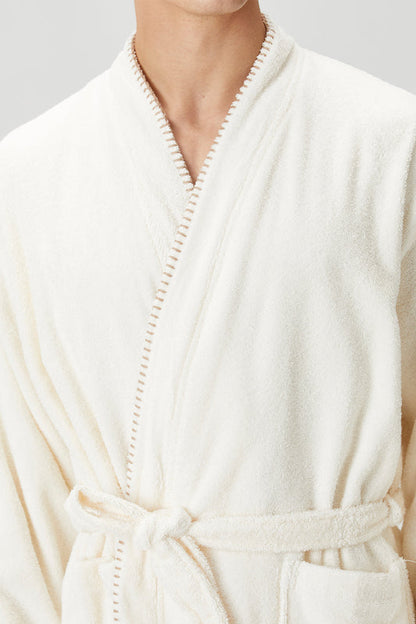 Shadow %100 Pamuk Bornoz Takımı Ekru