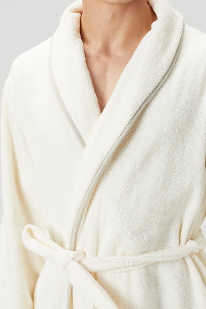 Allesi 100% Cotton Bathrobe Set Ecru