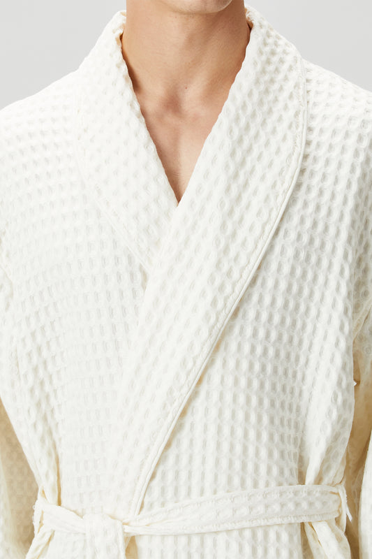 Aura Waffle Bornoz Takımı Ekru