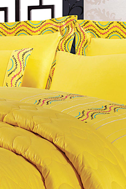 Luxury Bedding Set Double Stria Mustard