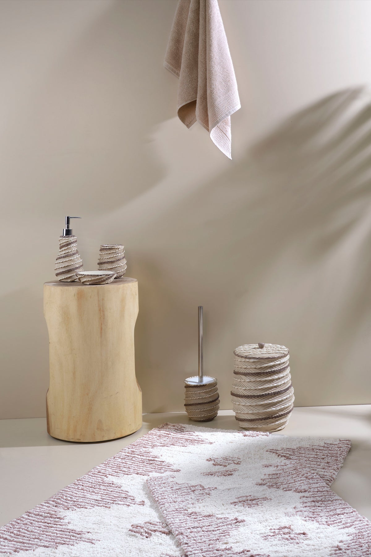 Mistic 2’li Takım Banyo Paspası %100 Pamuk 40x60 + 60x90 Pembe