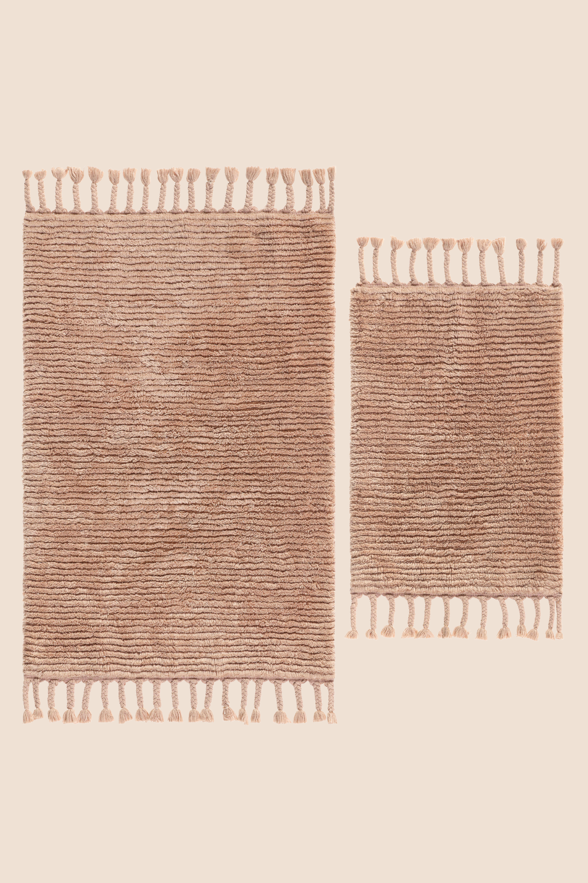 Belina 2'li Takım Bambu Banyo Paspası 40x60+60x90 Cm Karamel
