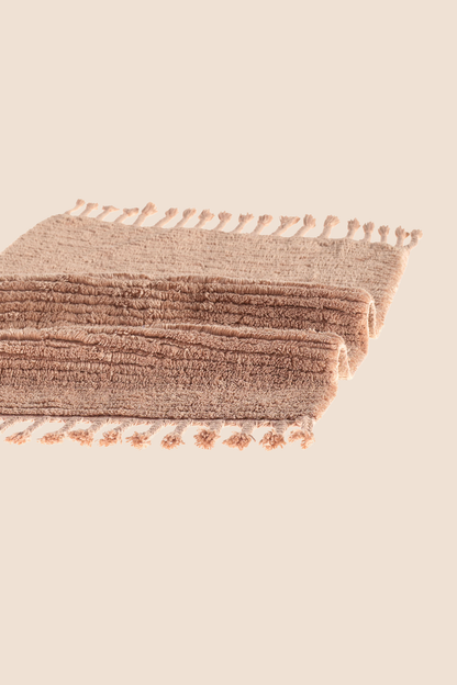 Belina 2'li Takım Bambu Banyo Paspası 40x60+60x90 Cm Karamel