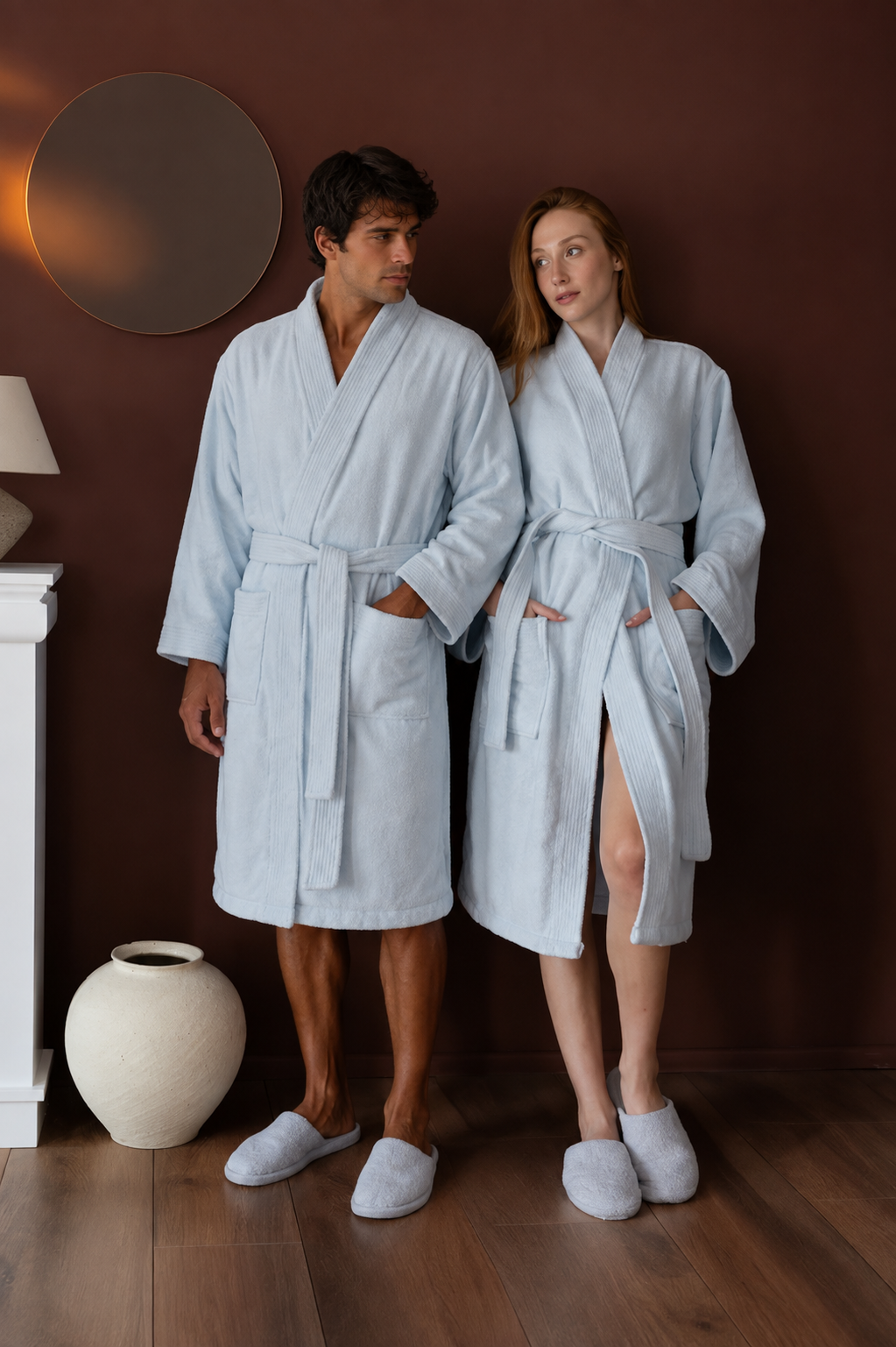 Verona Bamboo Bathrobe Set Ice Blue