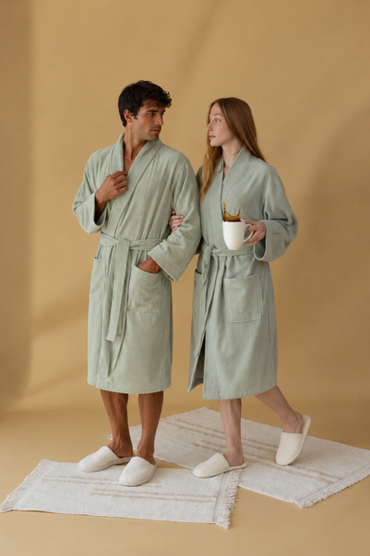 Verona Bamboo Bathrobe Set Sage