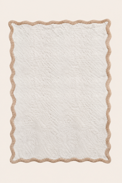 Scallop Tekli Bambu Banyo Paspası 100x150 Cm Bej