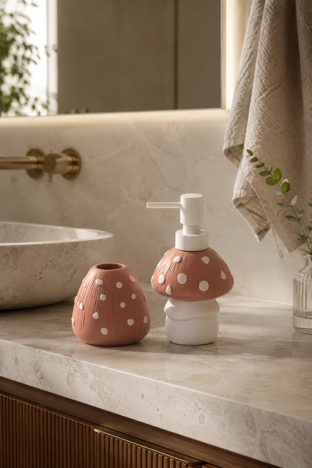 Mushroom 2 Parça Çocuk Banyo Aksesuar Seti