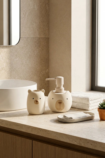 Bear 2 Parça Çocuk Banyo Aksesuar Seti