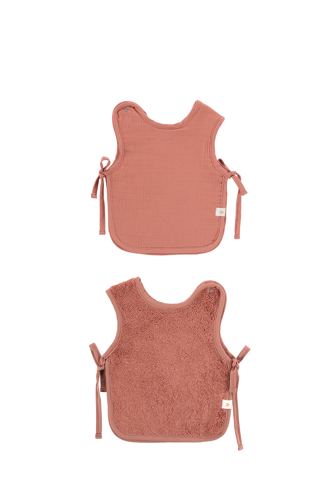 Colors of Joy 2-Piece Organic Cotton Muslin Baby Bib Set Tile