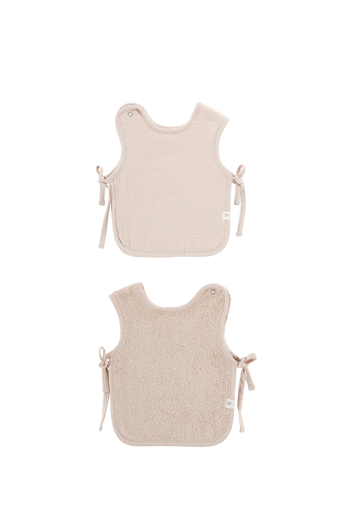 Colors of Joy 2-Piece Organic Cotton Muslin Baby Bib Set Beige