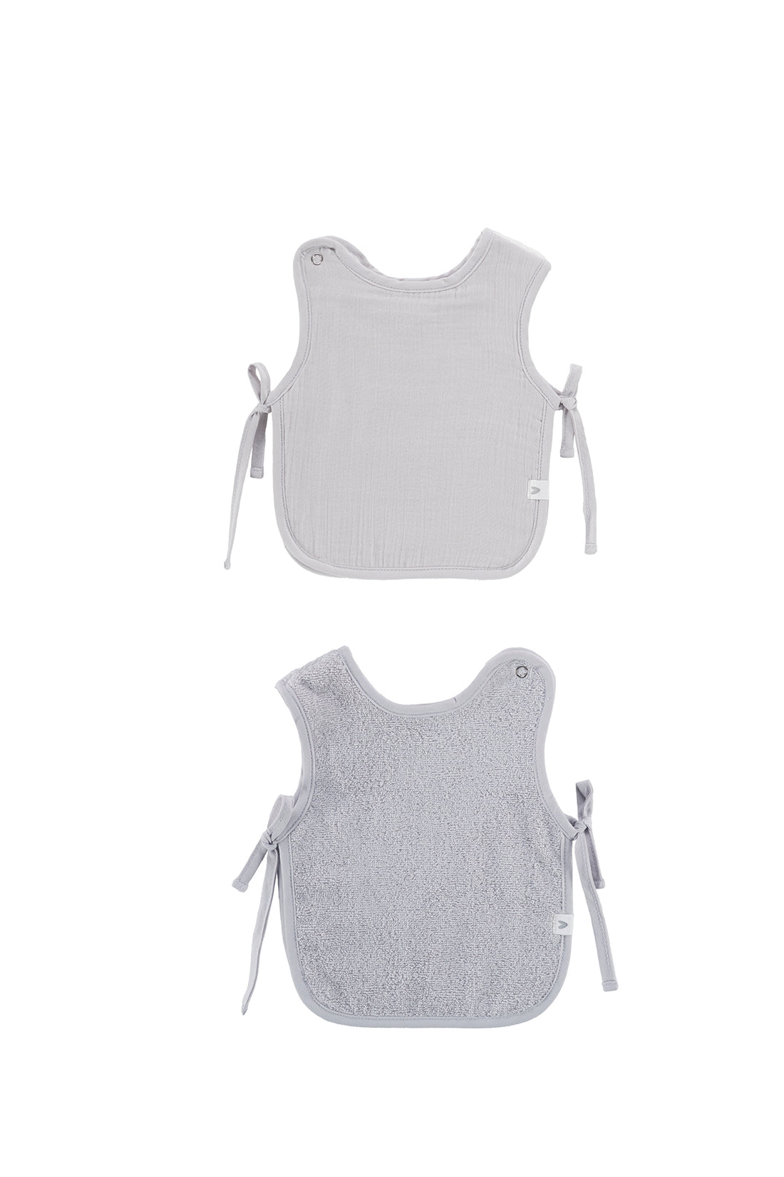 Colors of Joy 2-Piece Organic Cotton Muslin Baby Bib Set Gray