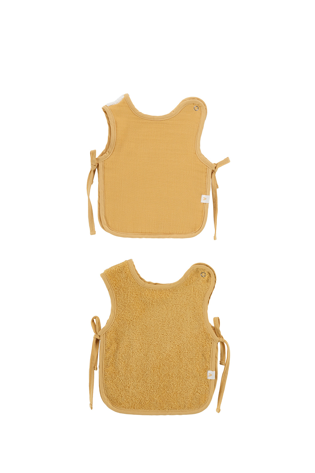 Colors of Joy 2-Piece Organic Cotton Muslin Baby Bib Set Mustard