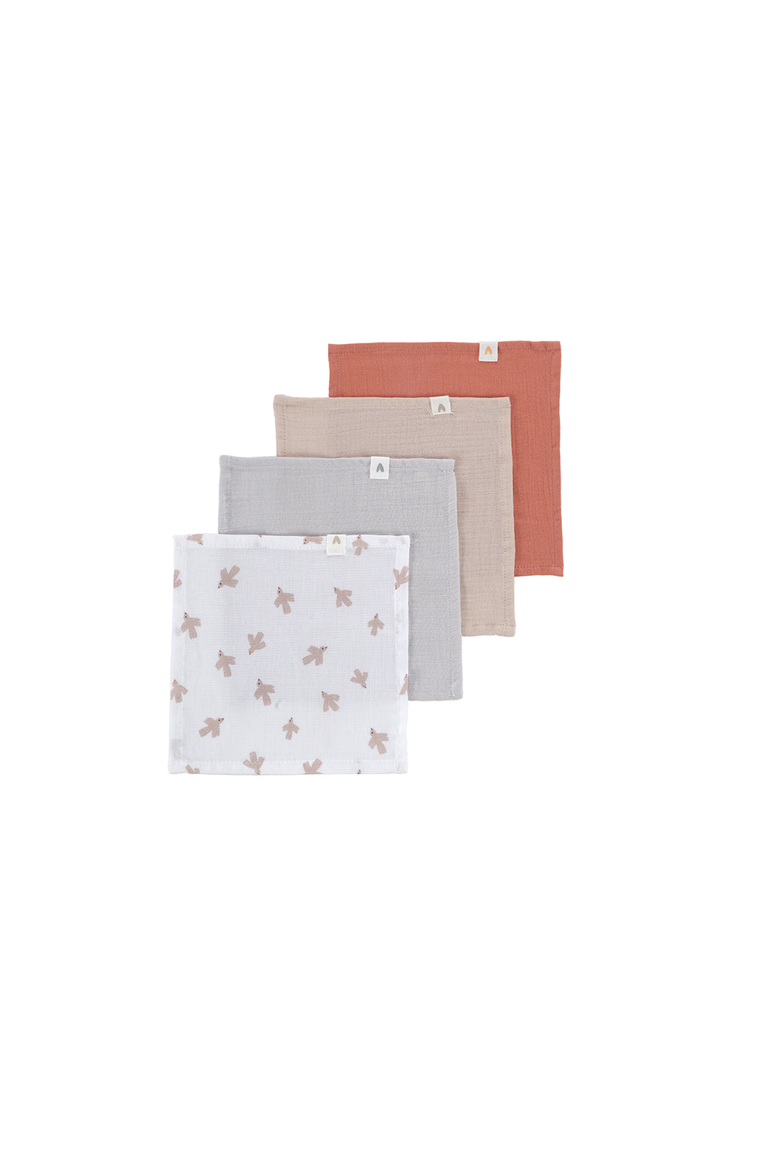 Colors of Joy 4-Pack Organic Cotton Two-Ply Muslin Mouth Cloth