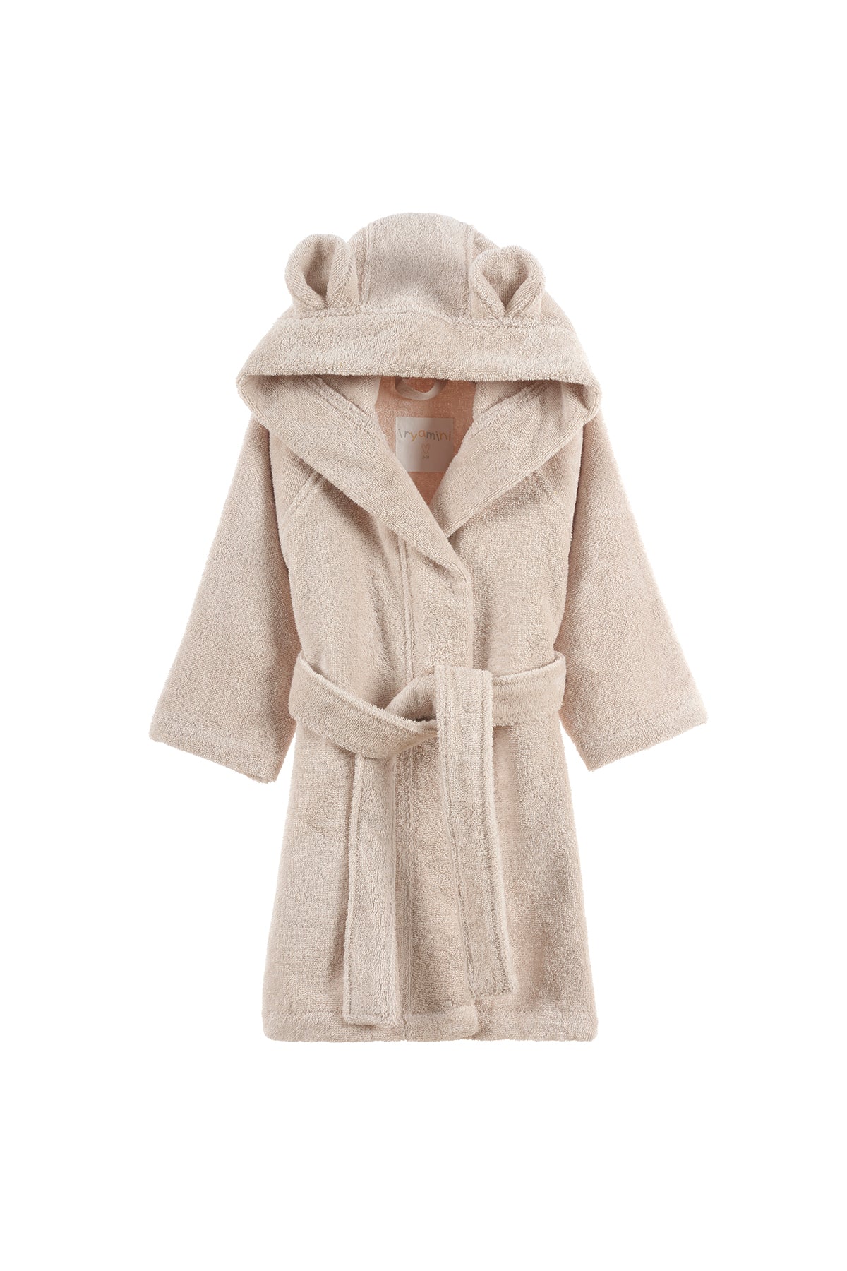 Tiny Bear Organic Cotton Kids Bathrobe Beige