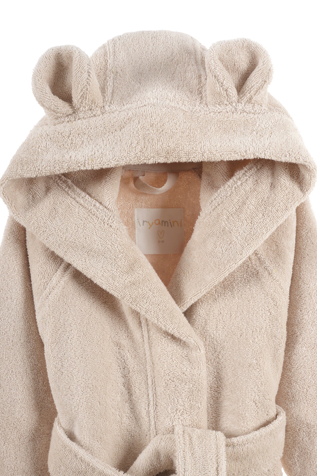 Tiny Bear Organic Cotton Kids Bathrobe Beige