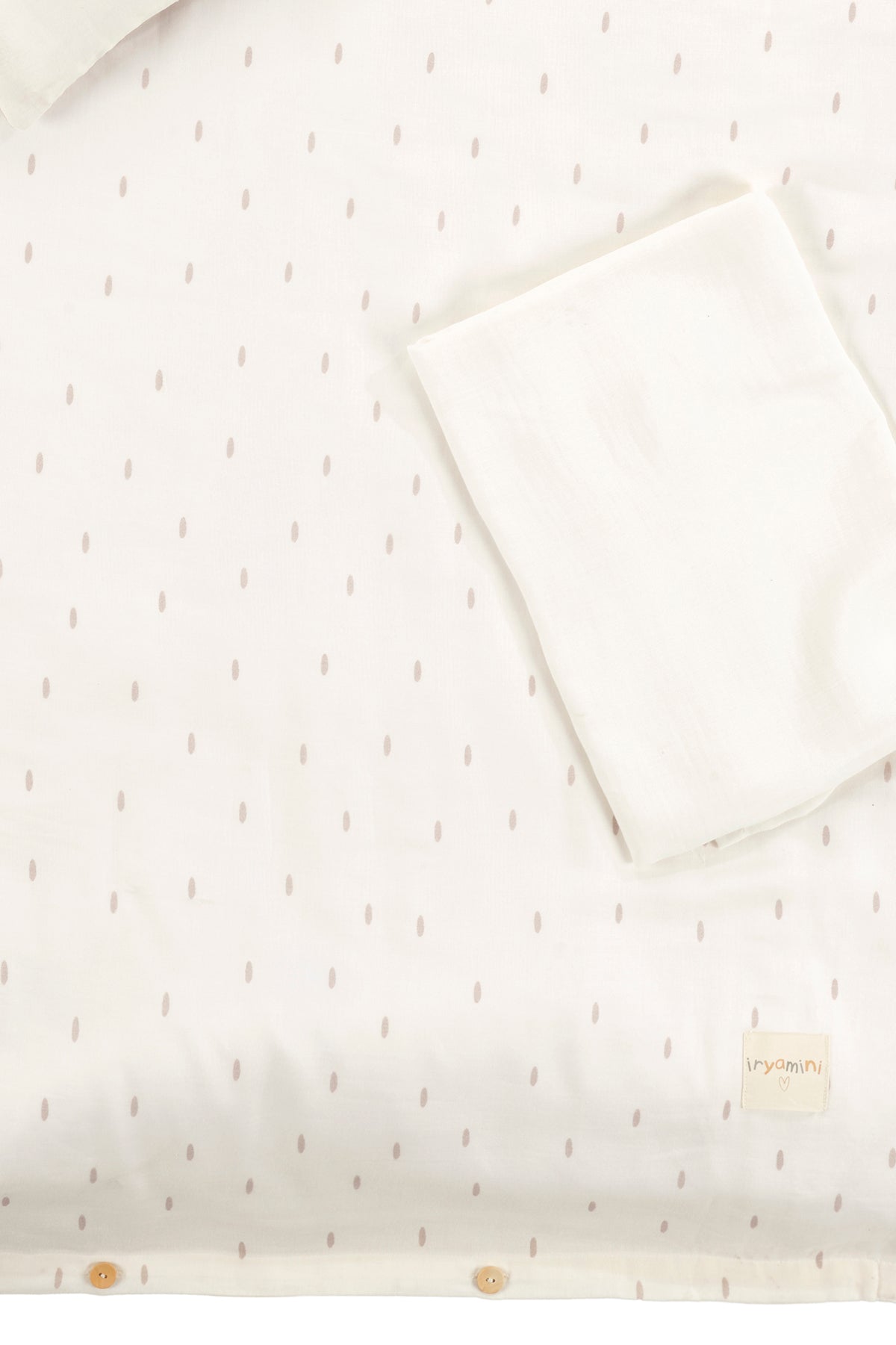 Tiny Bear Organic Cotton Muslin Ecru Kids Duvet Cover Set