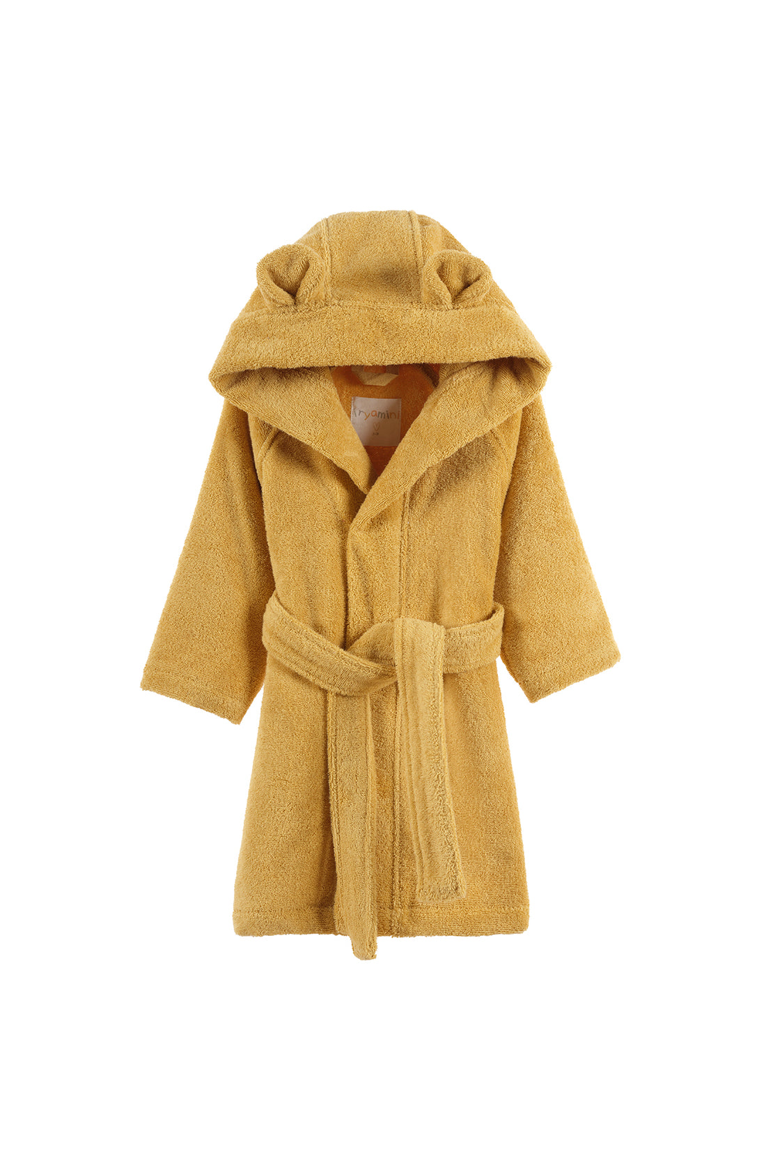 Tiny Bear Organic Cotton Kids Bathrobe Mustard