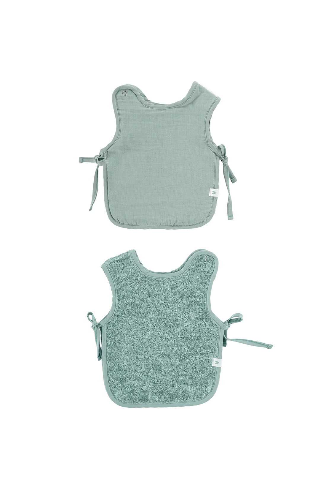 Colors of Joy 2-Piece Organic Cotton Muslin Baby Bib Set Mint