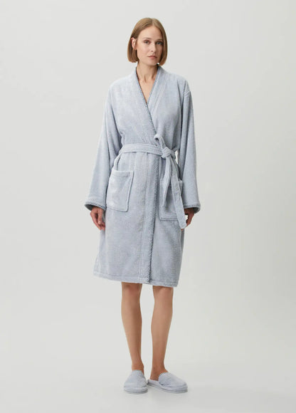 Shadow 100% Cotton Women's Bathrobe Misty Blue