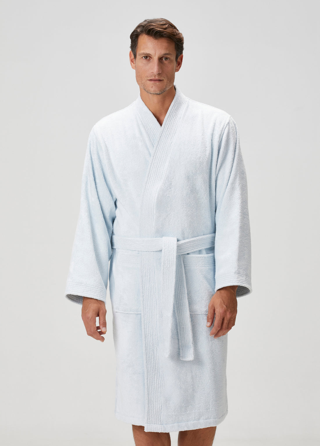 Verona Bambu Erkek Bornoz Buz Mavi