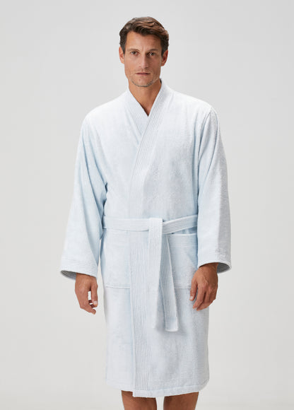 Verona Bambu Erkek Bornoz Buz Mavi