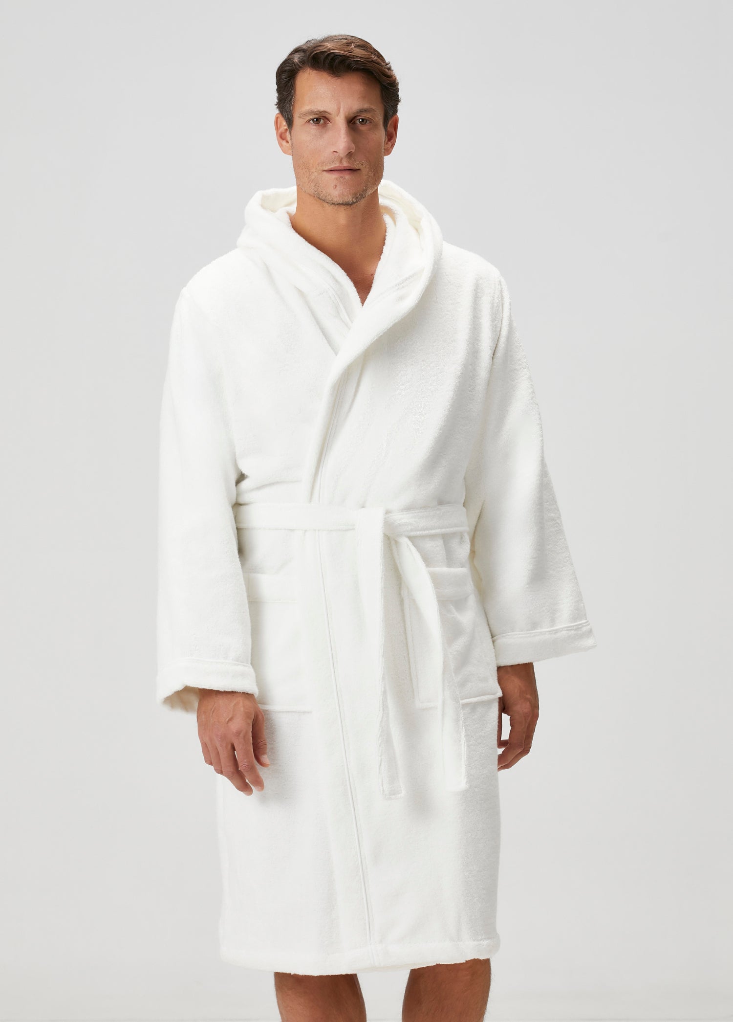 Miro %100 Pamuk Erkek Bornoz Ekru