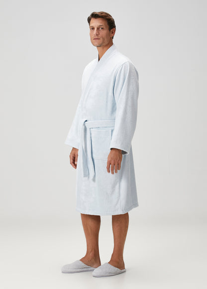 Verona Bambu Erkek Bornoz Buz Mavi