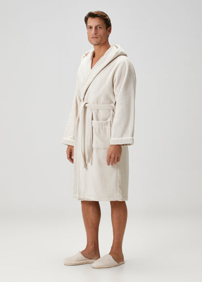 Miro %100 Pamuk Erkek Bornoz Bej