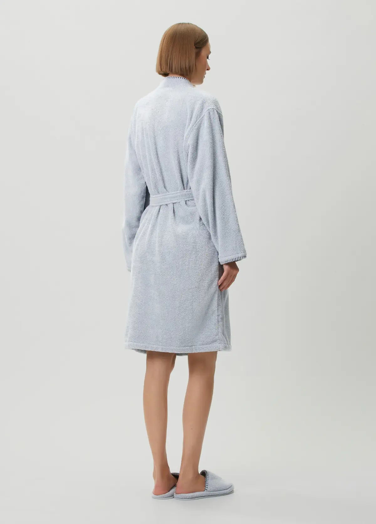 Shadow 100% Cotton Women's Bathrobe Misty Blue