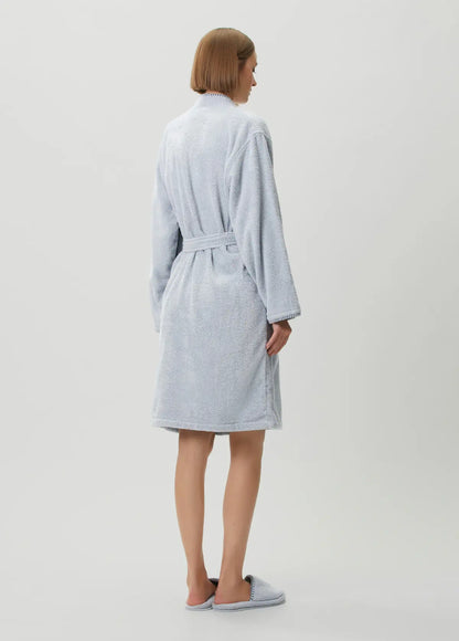 Shadow 100% Cotton Women's Bathrobe Misty Blue