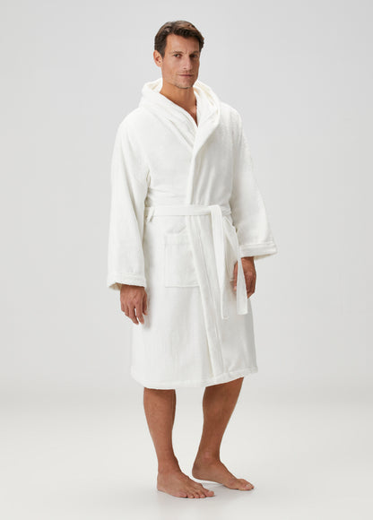 Miro %100 Pamuk Erkek Bornoz Ekru