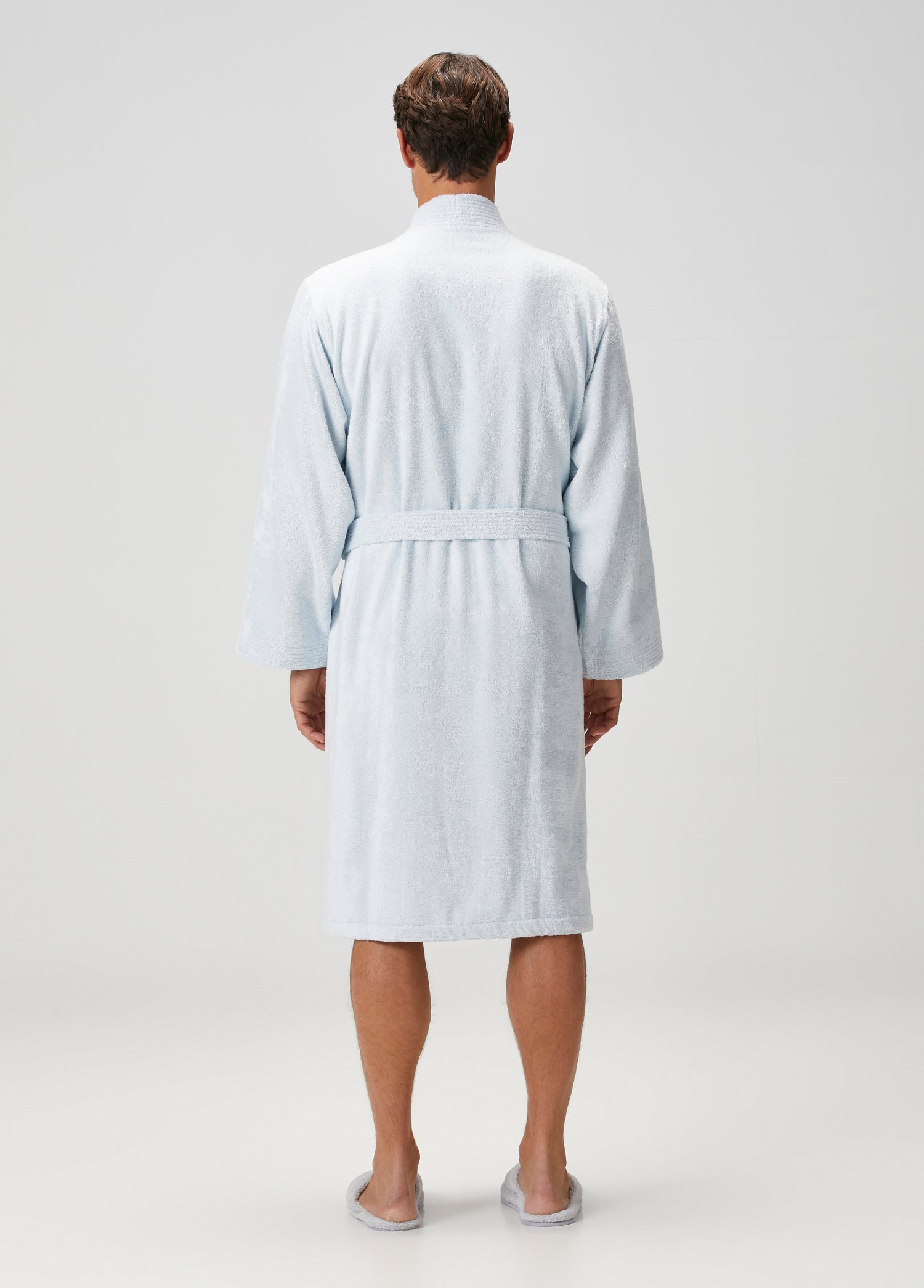 Verona Bambu Erkek Bornoz Buz Mavi