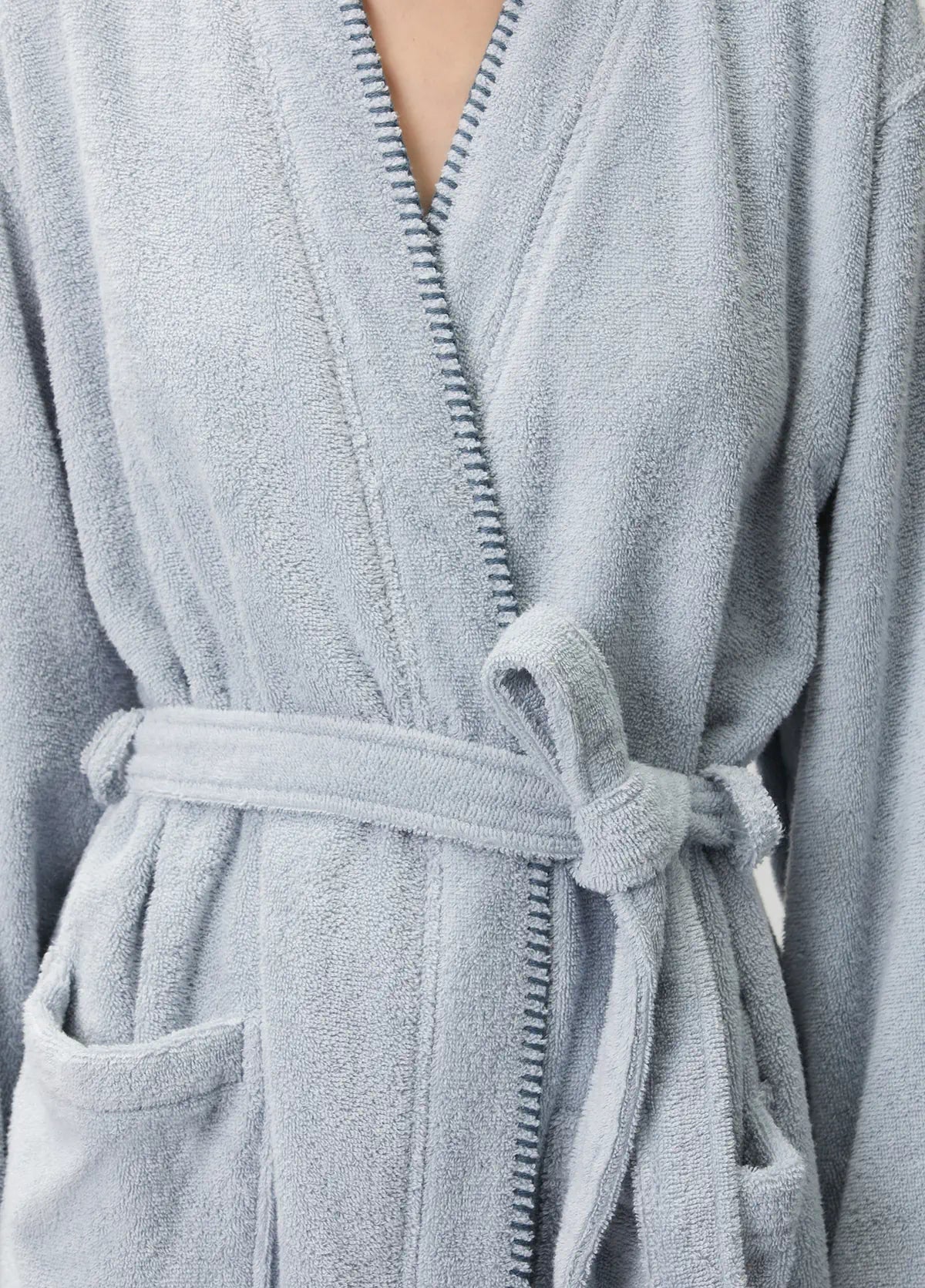 Shadow 100% Cotton Women's Bathrobe Misty Blue
