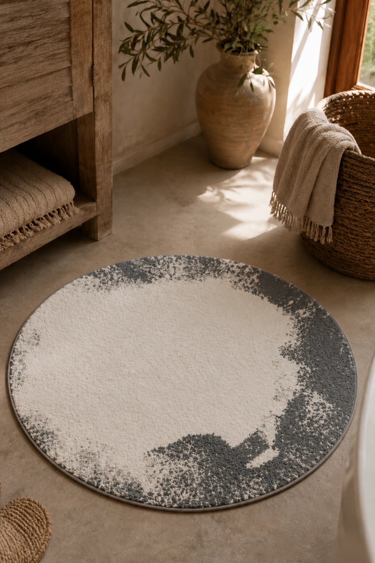 Hypnos Round Bath Mat 70x70 Dark Grey