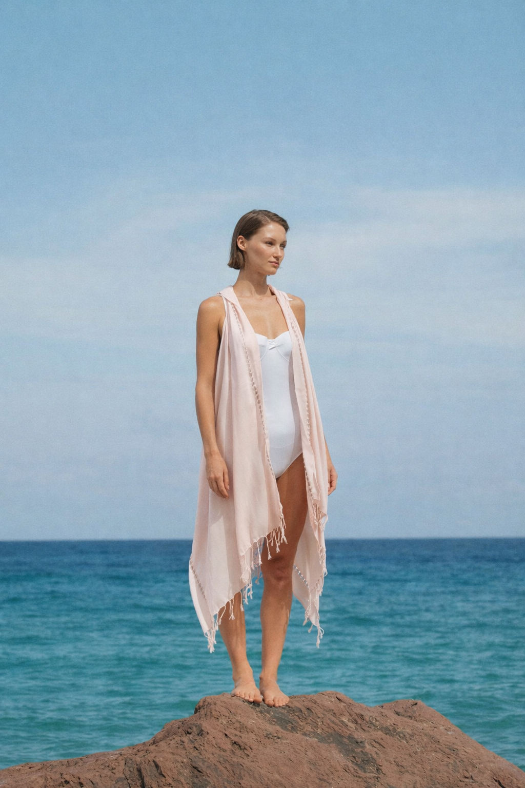 Layla Kapüşonlu Elbise Pudra