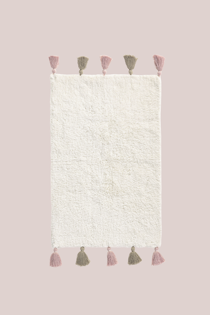 Loli Tekli %100 Pamuk Banyo Paspası 50x80 Cm Ekru