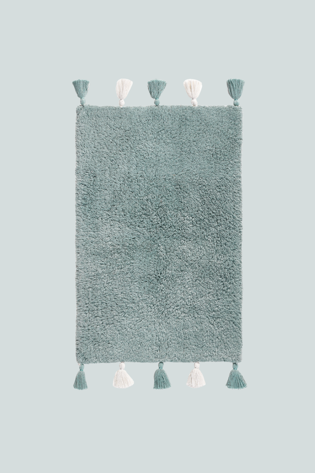 Loli Tekli %100 Pamuk Banyo Paspası 50x80 Cm Pudra Mavi