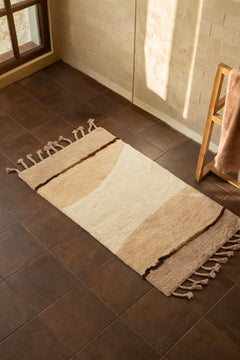 Marble Single Bath Mat 100% Cotton 60x100 Brown