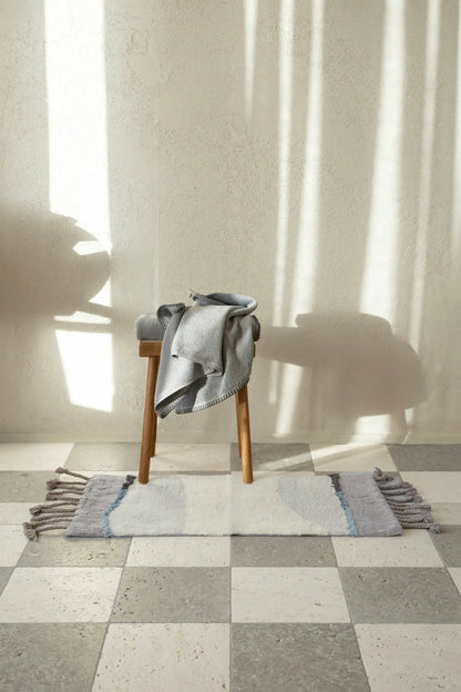 Marble Single Bath Mat 100% Cotton 50x80 Grey