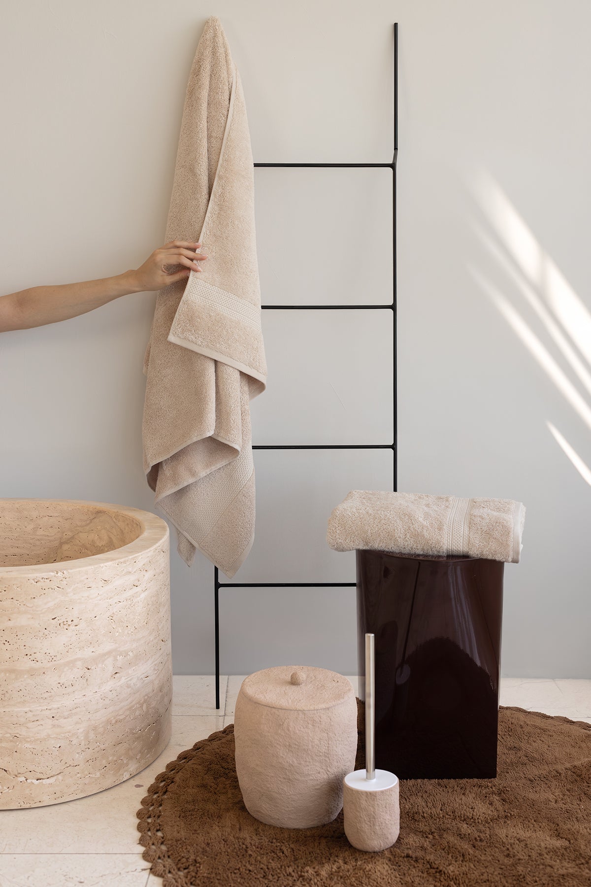 Mısır %100 Mısır Pamuğu  Havlu Seti Oyster Beige