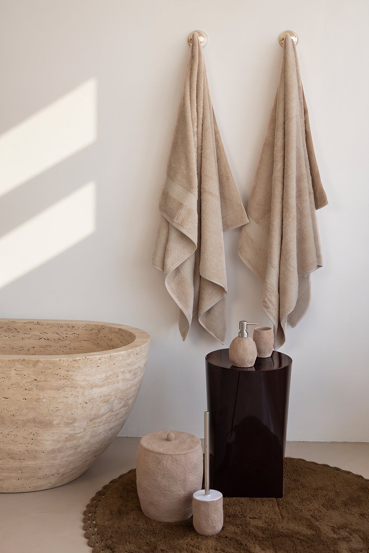 Mısır %100 Mısır Pamuğu  Havlu Seti Oyster Beige