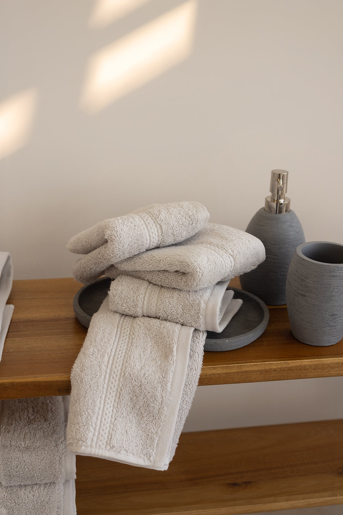 Mısır %100 Mısır Pamuğu  Havlu Seti Cool Grey