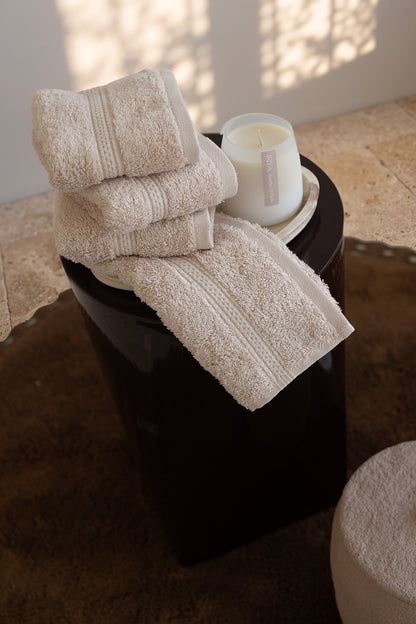 Mısır %100 Mısır Pamuğu  Havlu Seti Oyster Beige